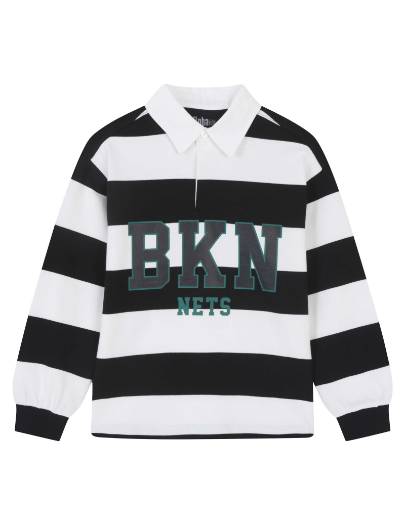 NBA Kids【WE ARE】Korean Lapel Striped T-Shirt K251TS050P