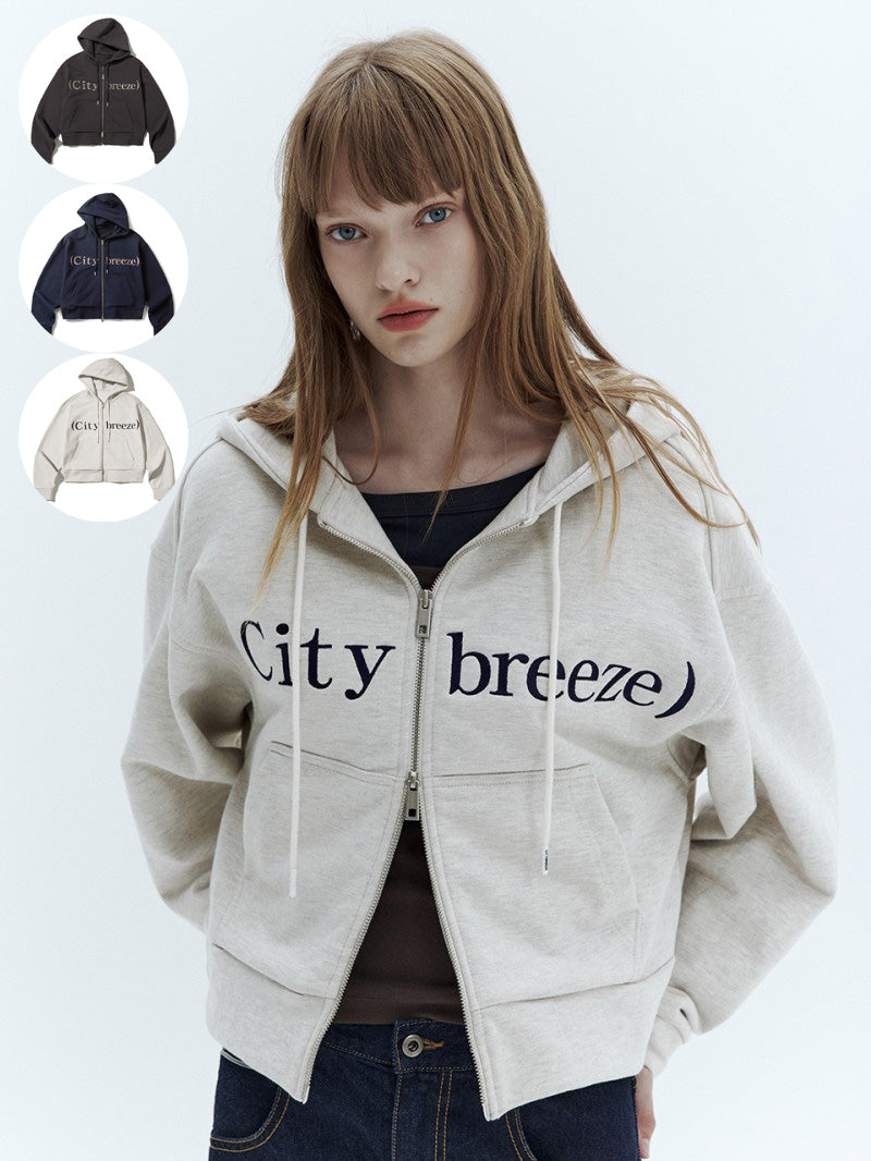 (需排單約等三周)【WE ARE】韓國CITYBREEZE 中性款刺繡logo雙拉鏈連帽外套CTH3ZP83/CTH3ZP03