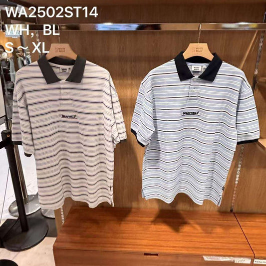 【WE ARE】韓國wacky Willy 條紋POLO短袖 WA2502ST14