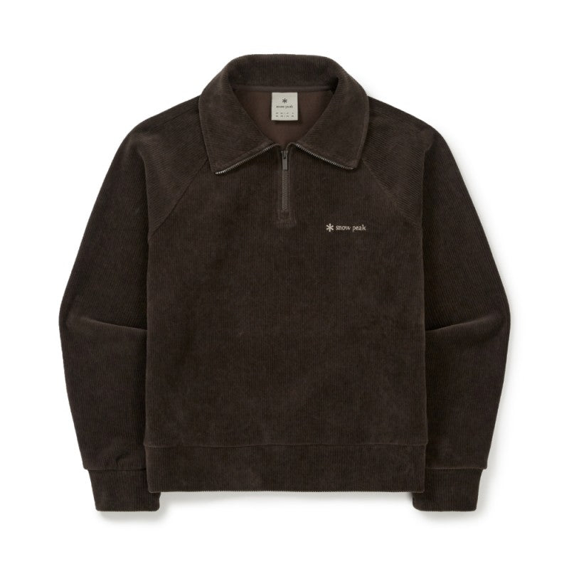 女款【WE ARE】韓國snow peak雪峰 微短版燈芯絨半拉鏈上衣S25WWFZT71