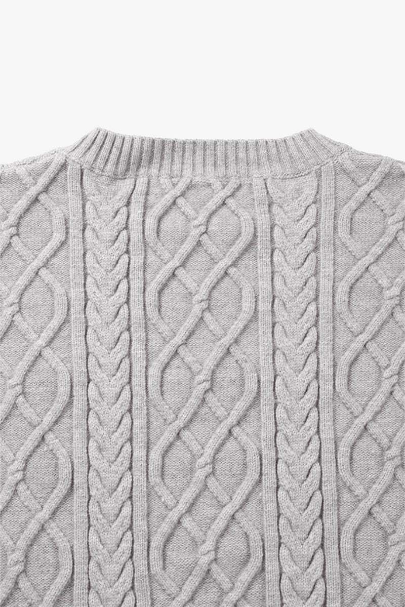 【WE ARE】韓國DONTBELATE 麻花針織圓領毛衣