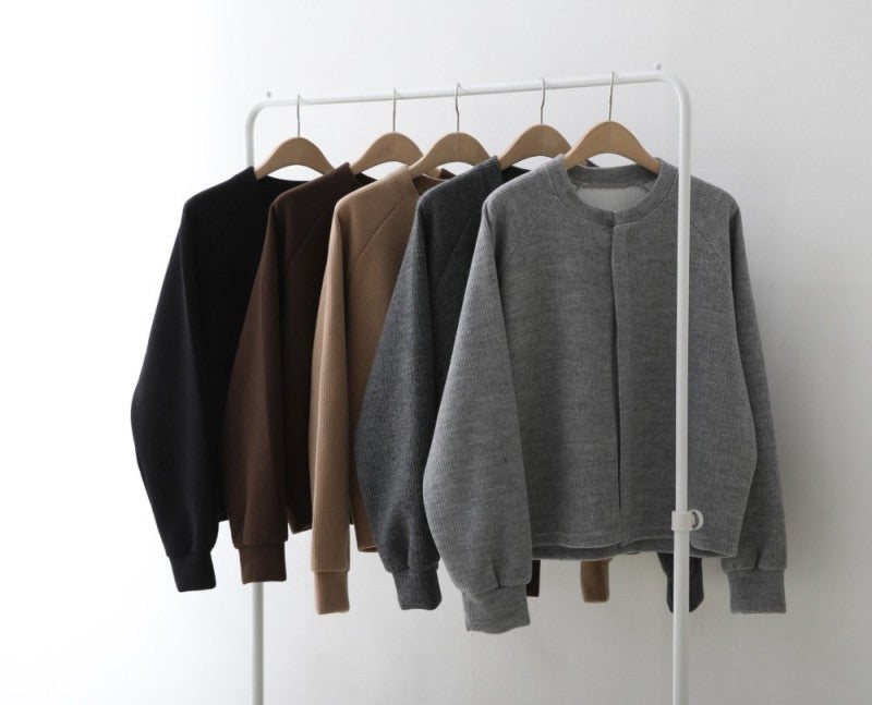 【WE ARE】Korean round collar cardigan jacket in 5 colors