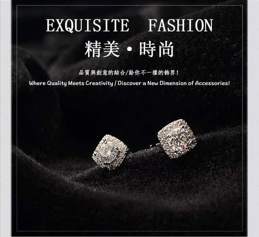 【WE ARE】設計師品牌Pen.27飾品S925銀鑽石耳釘E2502DIASL012