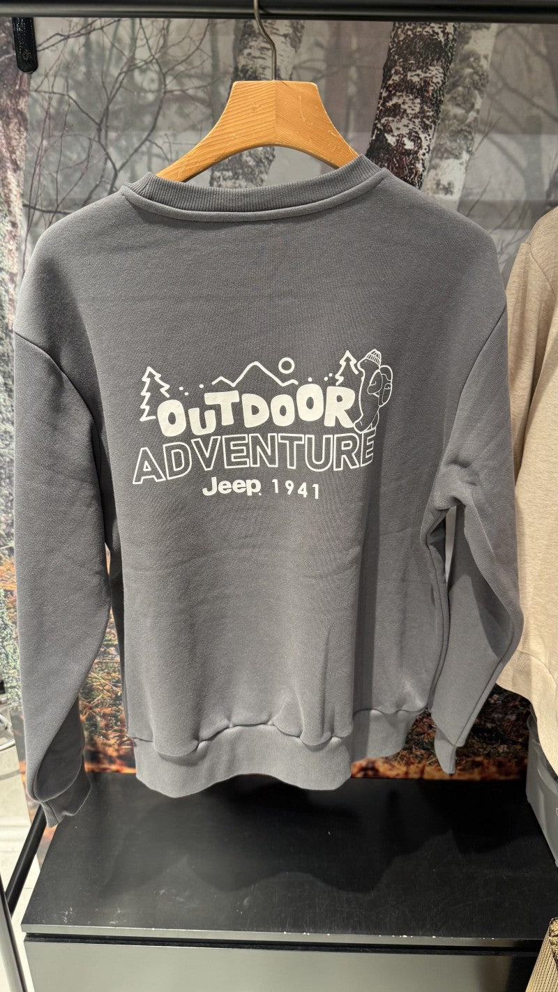 【WE ARE】韓國JEEP基礎款膠印刷毛大學TJQ0TSU883