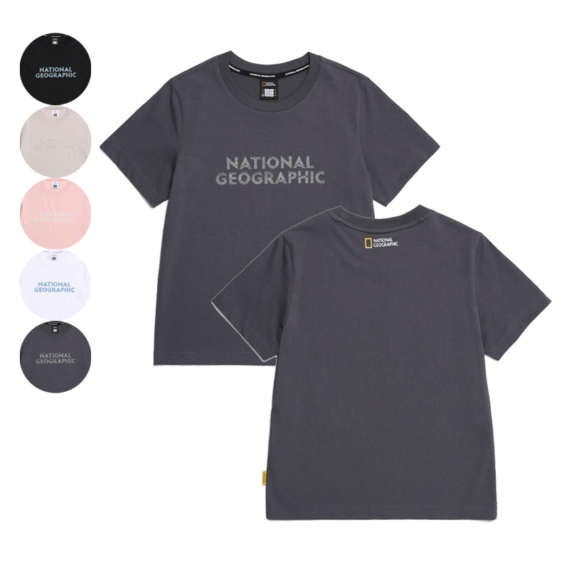 Unisex【WE ARE】 Korean National Geographic logo short-sleeved T-shirt N255UTS020