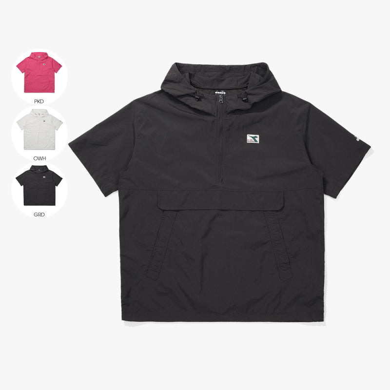 【WE ARE】Korea Diadora hooded short-sleeved top D5223LWT51