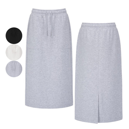 【WE ARE】韓國M計畫 後開衩綿(絲滑棉)長裙 EPF3RR2722