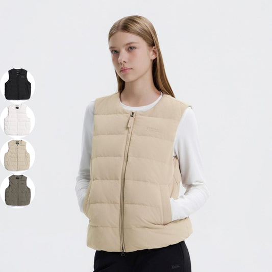 女款【WE ARE】韓國國家地理 輕量圓領鵝絨羽絨背心 N254WDV020