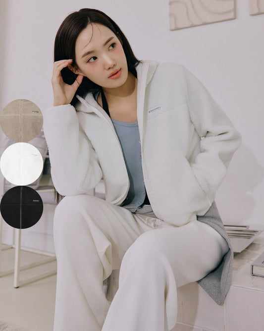 女款【WE ARE】韓國Discovery羊羔毛連帽外套 DWSS72056