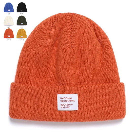 【WE ARE】韓國國家地理 布標logo針織毛帽 N253AHA100