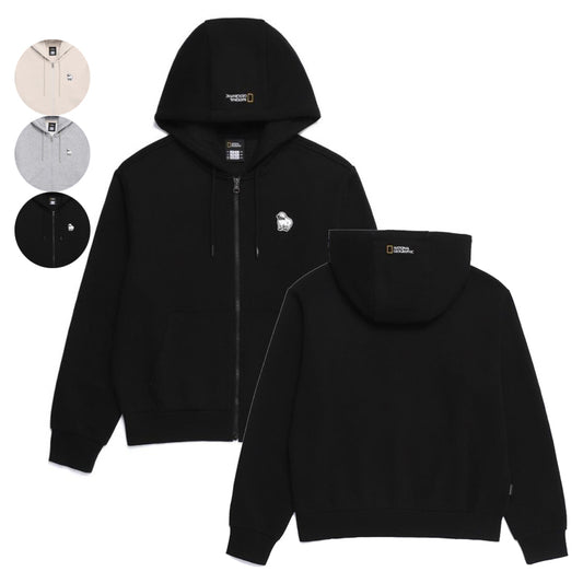 女款【WE ARE】韓國國家地理 刺繡羊連帽外套 N253WFT010