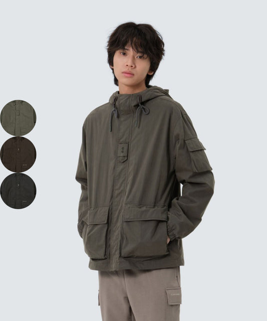 V同款【WE ARE】韓國snow peak 男款連帽工裝風衣外套 S25FMDJK90