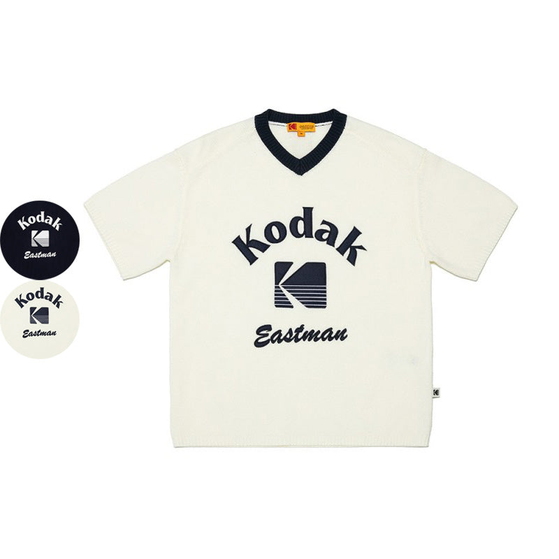 【WE ARE】Korea KODAK knitted short-sleeved T-shirt K5123LKT12