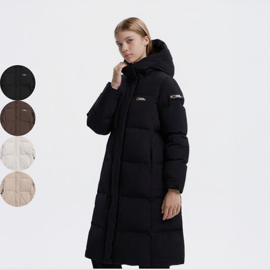 女款【WE ARE】韓國國家地理長款羽絨服連帽外套N254WDW160