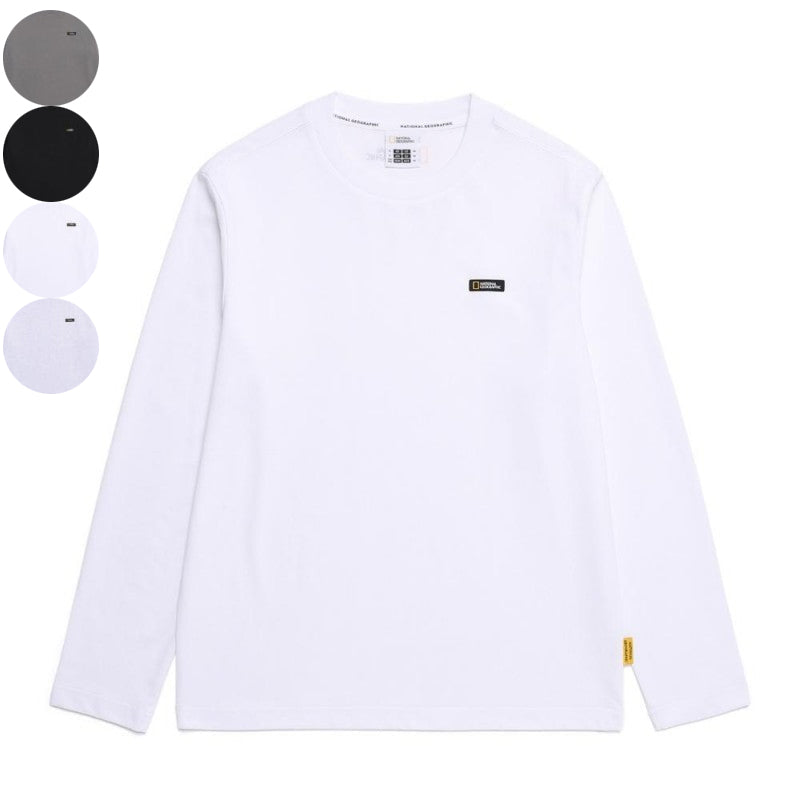 Unisex【WE ARE】 Korean National Geographic Small Black Label Long Sleeve Cotton T-shirt N251UTS050