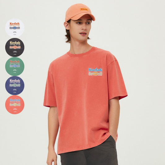 【WE ARE】Korea โกดัก Recipe snowwashing short -sleeved T -shirt K5223LRS11