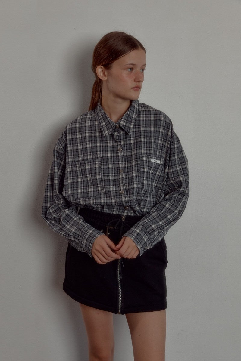【WE ARE】韓國Leterie長袖格子襯衫CHECKBUTTONSHIRT