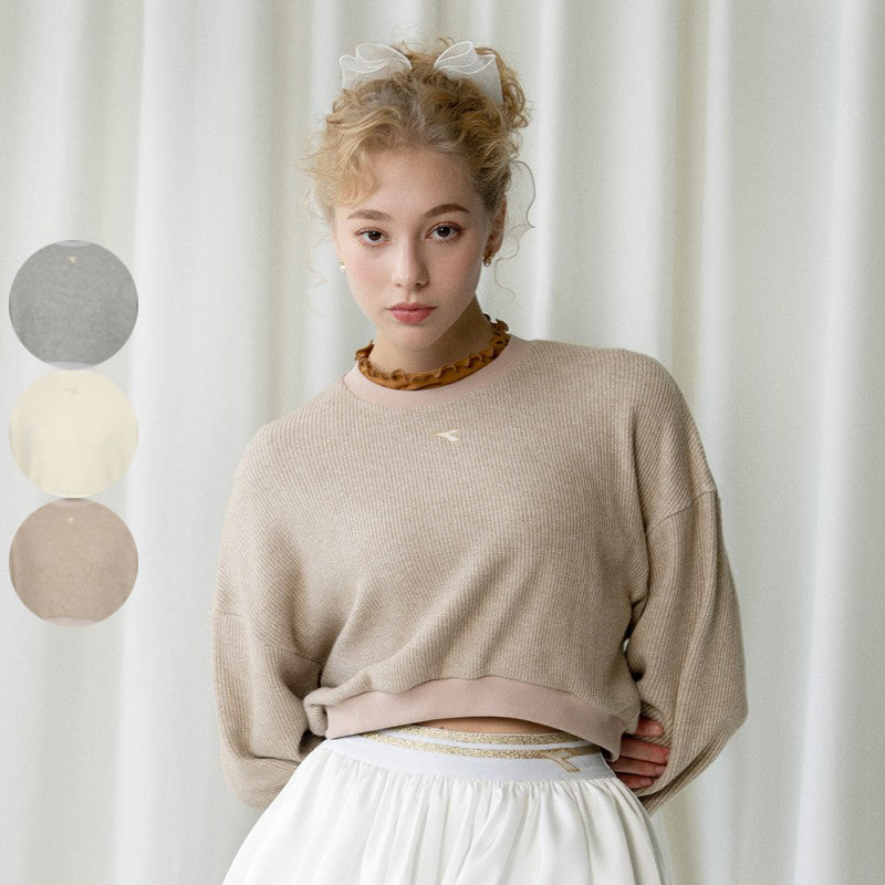 Limited-time discount: 【WE ARE】Korea Diadora Knitted University T-shirt/Sweatshirt D4422TRL71