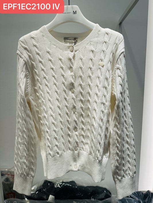 Women's【WE ARE】Korean M Project Cable Knit Jacket EPF1EC2100