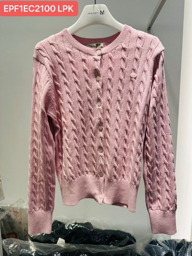 Women's【WE ARE】Korean M Project Cable Knit Jacket EPF1EC2100