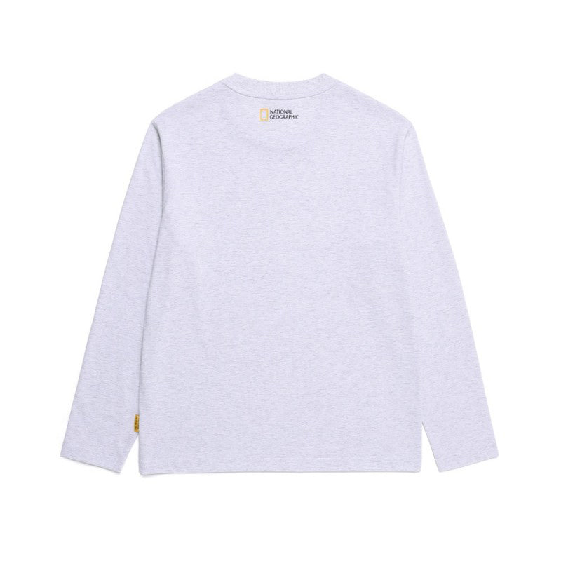 Unisex【WE ARE】 Korean National Geographic Small Black Label Long Sleeve Cotton T-shirt N251UTS050
