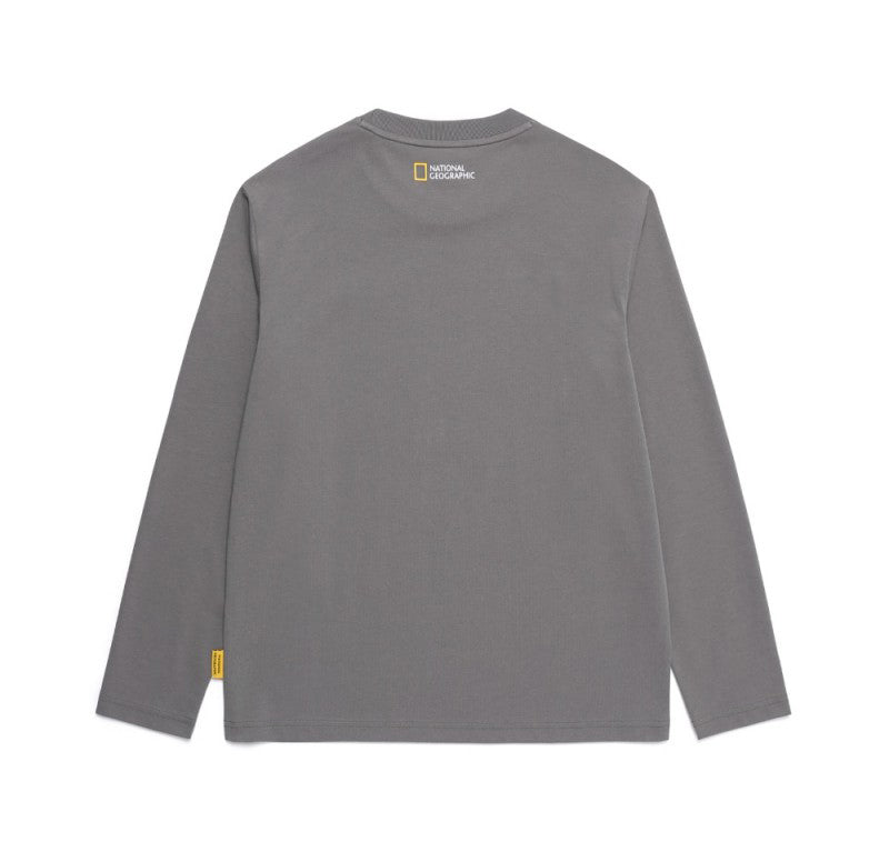 Unisex【WE ARE】 Korean National Geographic Small Black Label Long Sleeve Cotton T-shirt N251UTS050