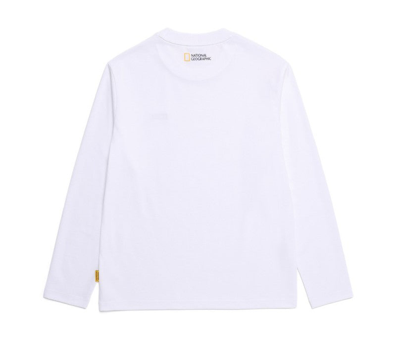 Unisex【WE ARE】 Korean National Geographic Small Black Label Long Sleeve Cotton T-shirt N251UTS050