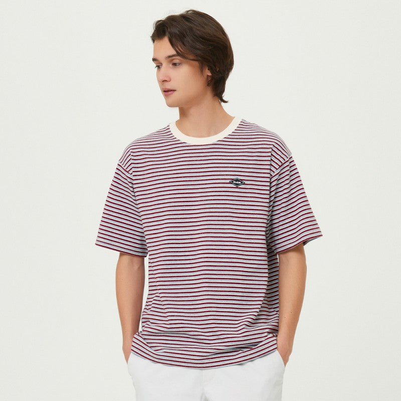 【WE ARE】Korea KODAK Kodak Unisex Striped Short Sleeve T-Shirt K5223LRS33