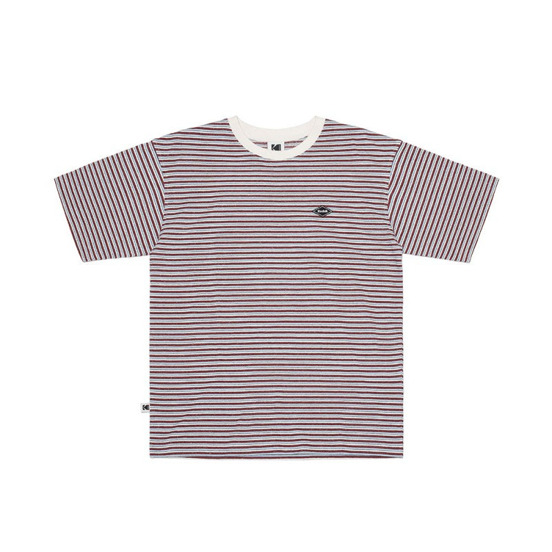 【WE ARE】Korea KODAK Kodak Unisex Striped Short Sleeve T-Shirt K5223LRS33