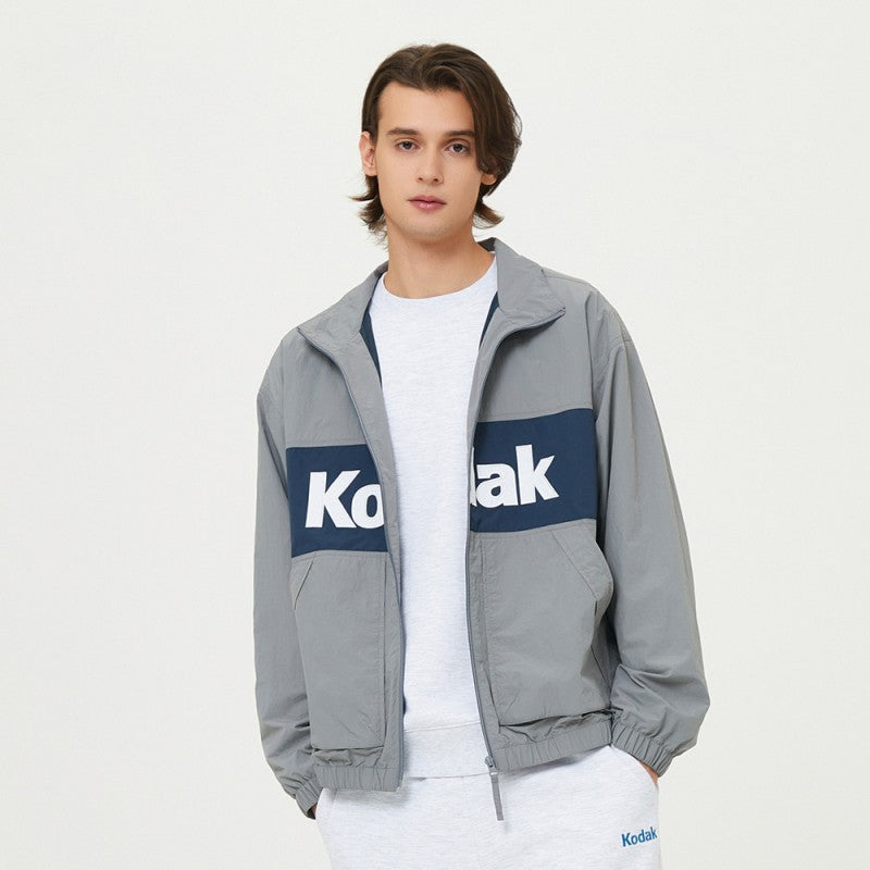 【WE ARE】Korea KODAK Kodak color matching large LOGO jacket K5123EJKQ1