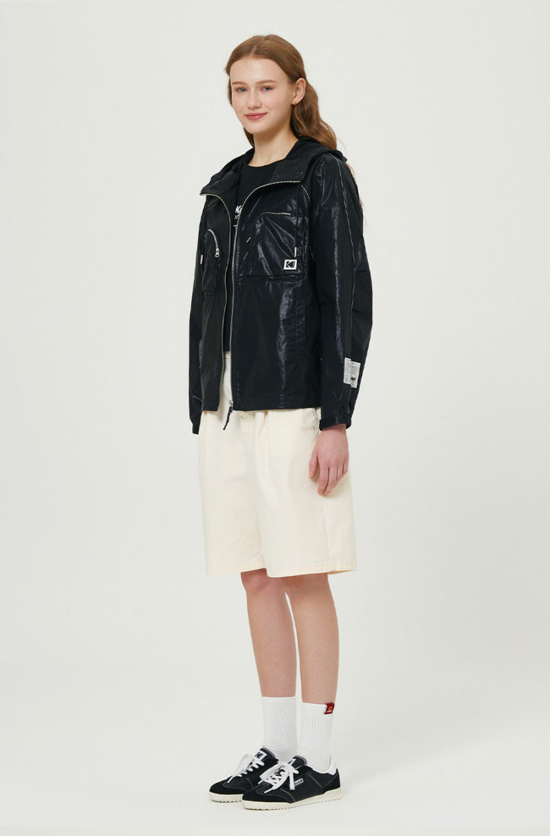 【WE ARE】Korea KODAK women's shiny sunscreen hooded jacket K5122LJK21