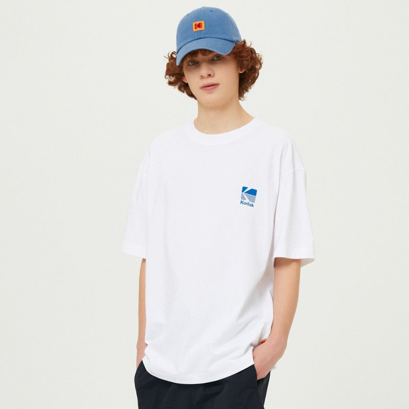 【WE ARE】Korea โกดัก Big logo cotton short -sleeved T -shirt K5223ERS36