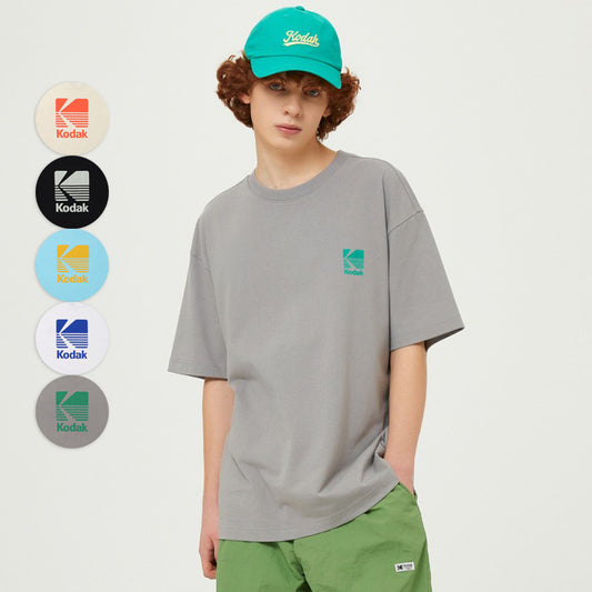 【WE ARE】Korea โกดัก Big logo cotton short -sleeved T -shirt K5223ERS36