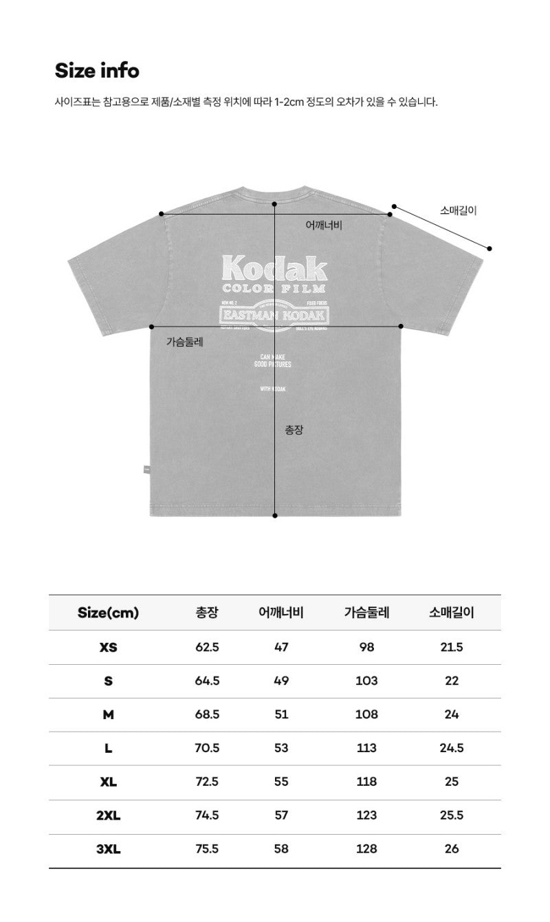 【WE ARE】Korea โกดัก Recipe snowwashing short -sleeved T -shirt K5223LRS11