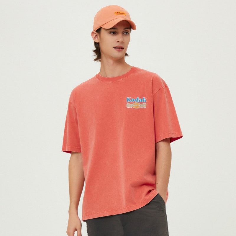 【WE ARE】Korea โกดัก Recipe snowwashing short -sleeved T -shirt K5223LRS11