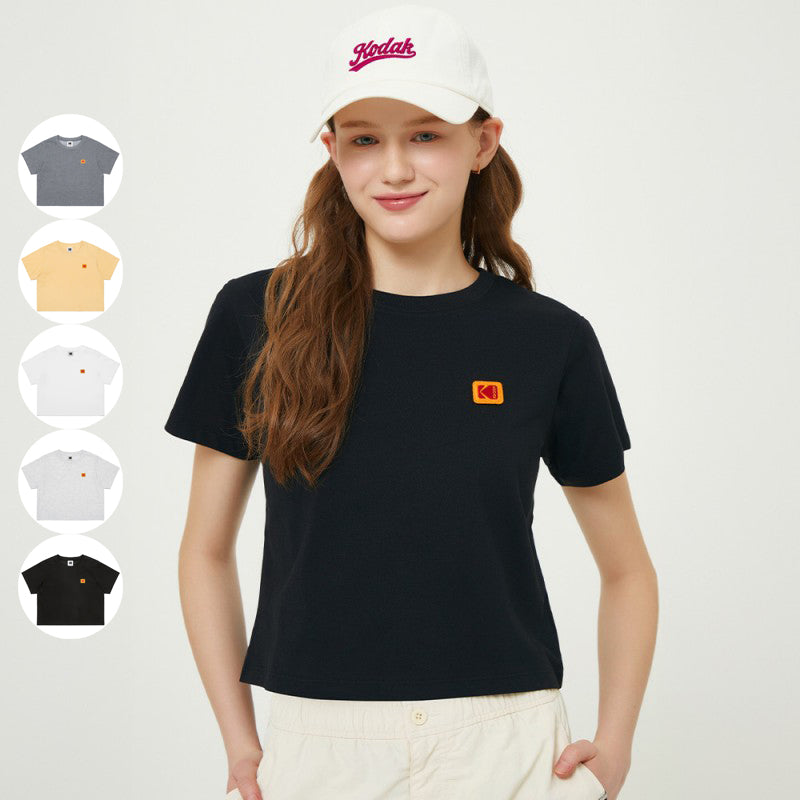 【WE ARE】Korea โกดัก Signature logo Asin short -sleeved T -shirt woman K5222ERS34