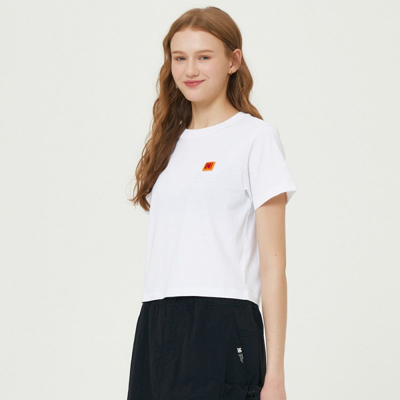 【WE ARE】Korea โกดัก Signature logo Asin short -sleeved T -shirt woman K5222ERS34