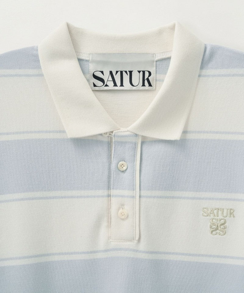 【WE ARE】韓國Satur 粗條翻領POLO長袖 SA251ULS02