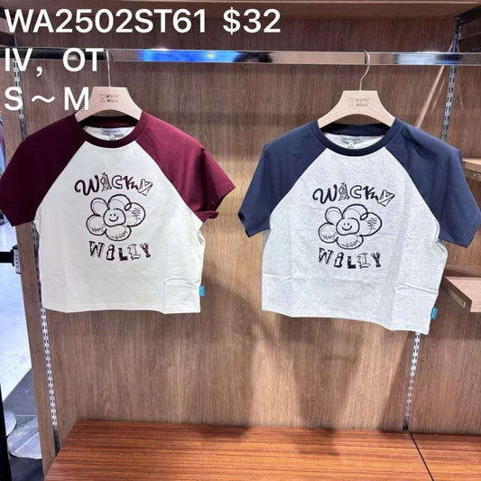 【WE ARE】Korea wacky Willy short-sleeved T-shirt WA2502ST61