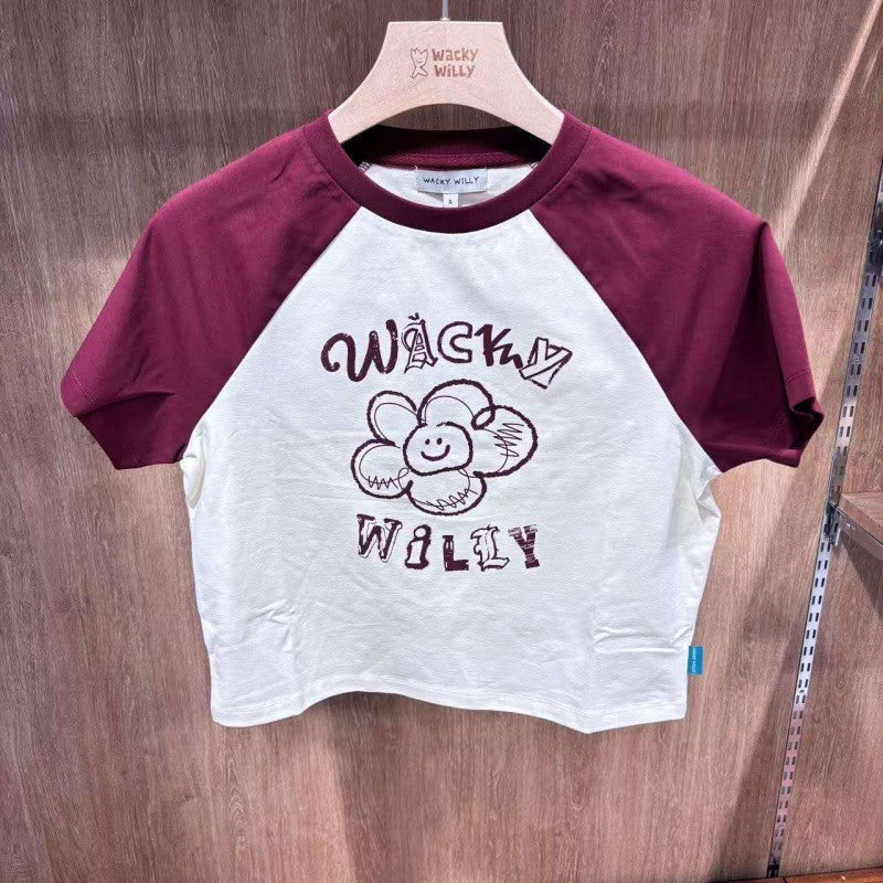 【WE ARE】韓國wacky Willy 接袖短版短袖T恤WA2502ST61