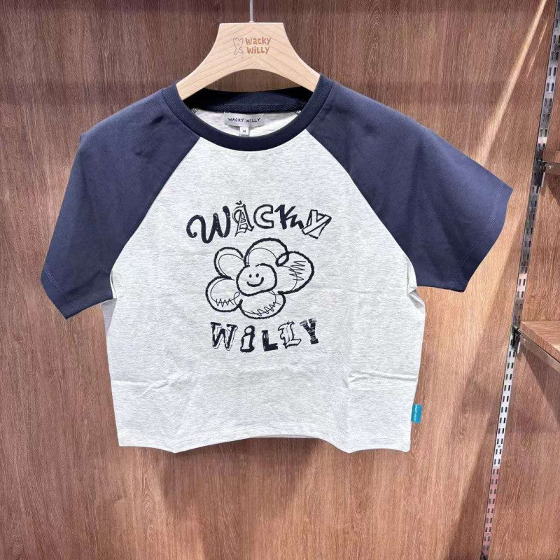 【WE ARE】韓國wacky Willy 接袖短版短袖T恤WA2502ST61