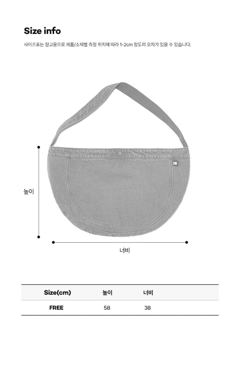 【WE ARE】Korea KODAK Kodak Large Denim HOBO Bag K5143LBG40