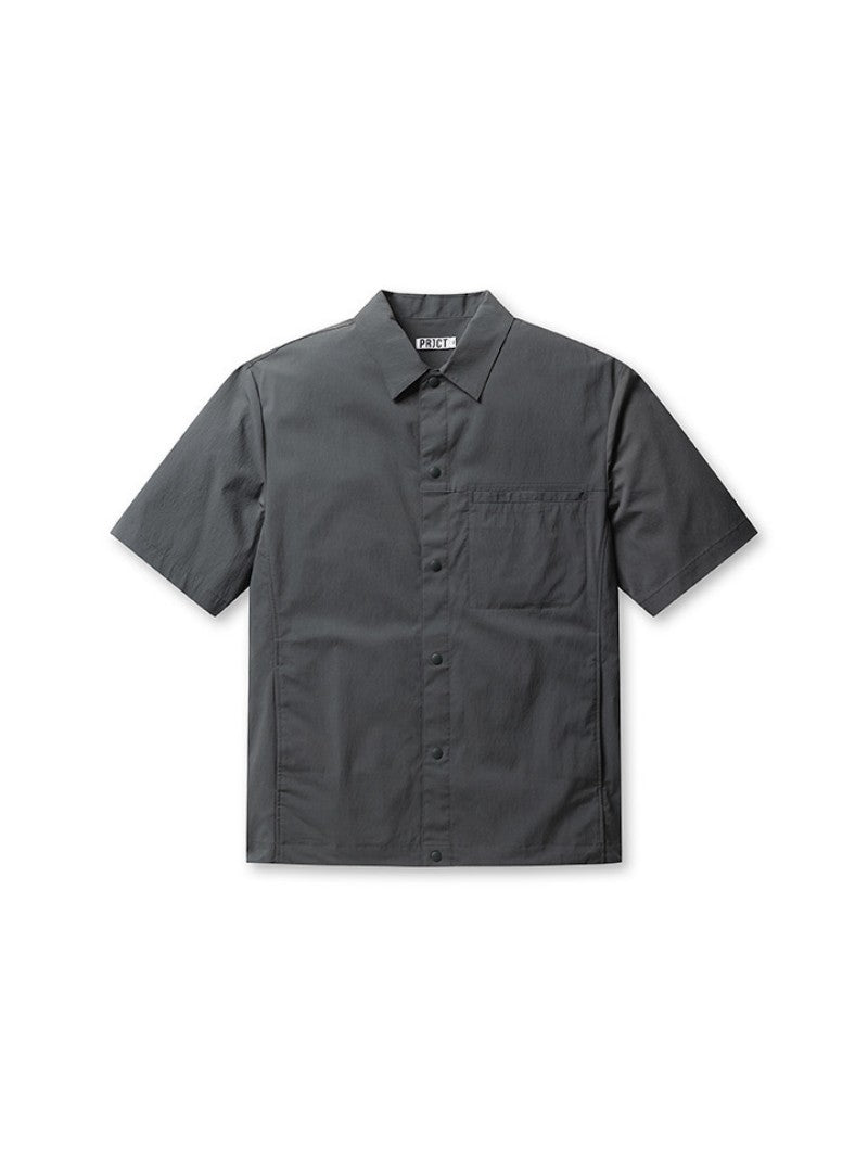 Men's【WE ARE】Korea M Plan Snap Button Short Sleeve Shirt EYF2WC1383