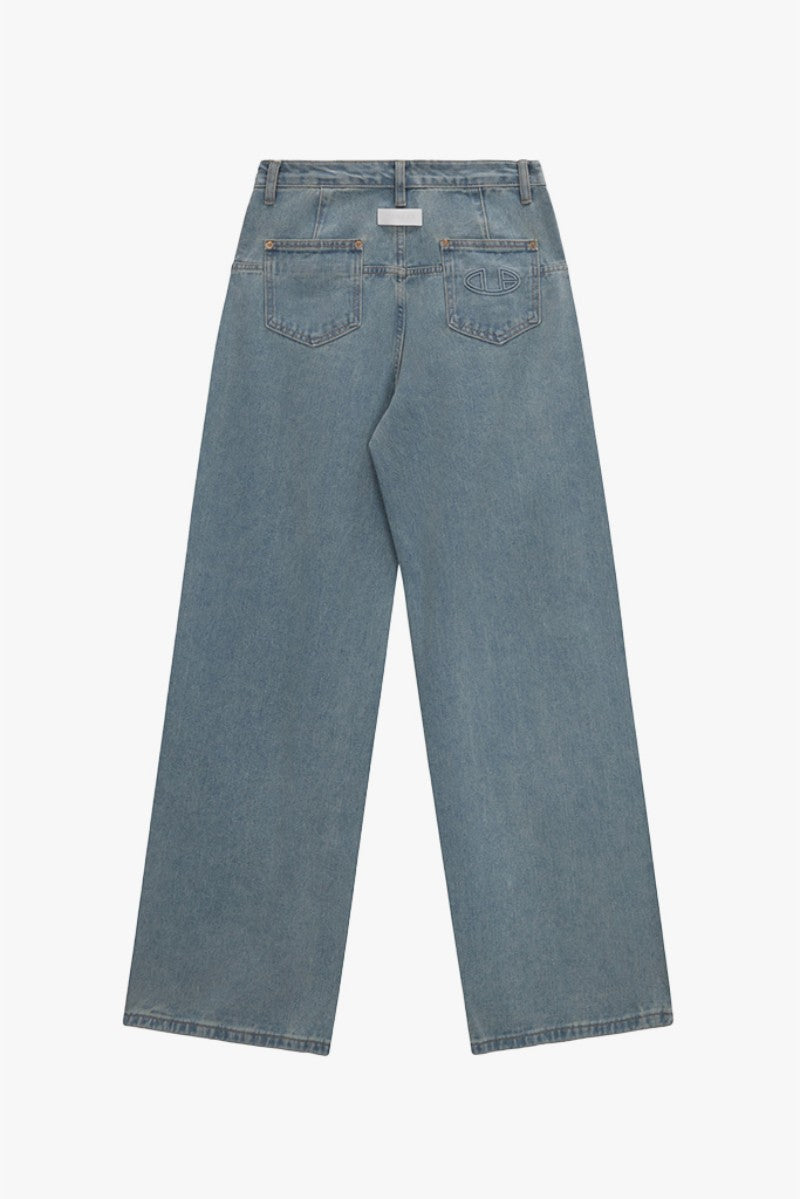 【WE ARE】韓國DONTBELATE打摺牛仔落地寬褲