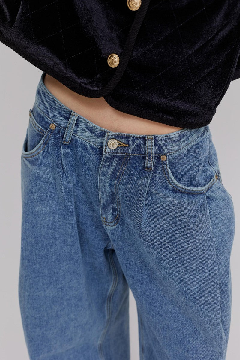 【WE ARE】韓國DONTBELATE打摺牛仔落地寬褲