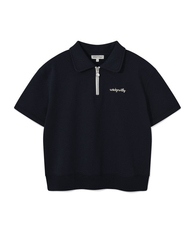 【WE ARE】Korean wacky Willy short-sleeved lapel T-shirt WA2502ST52