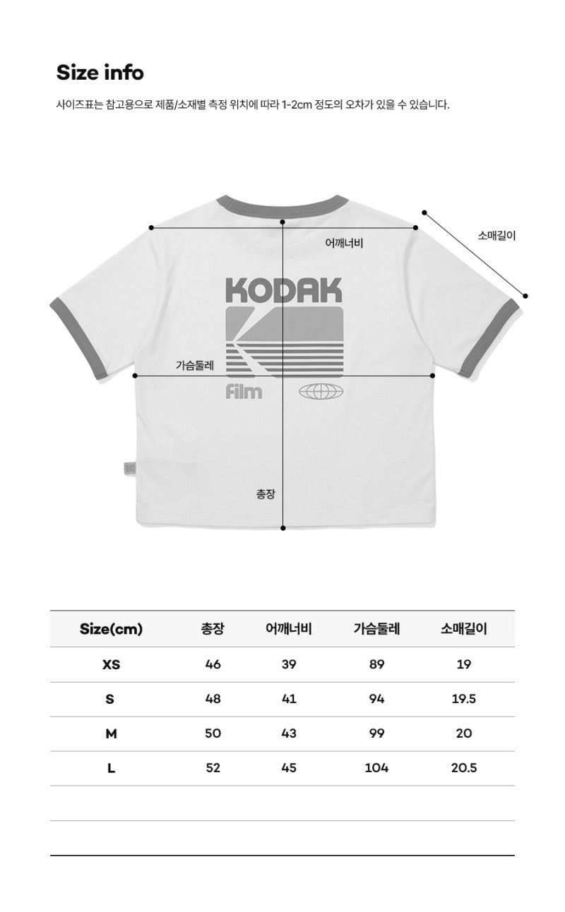 女款【WE ARE】韓國KODAK柯達 滾邊復古標短袖T恤K5222LRS54