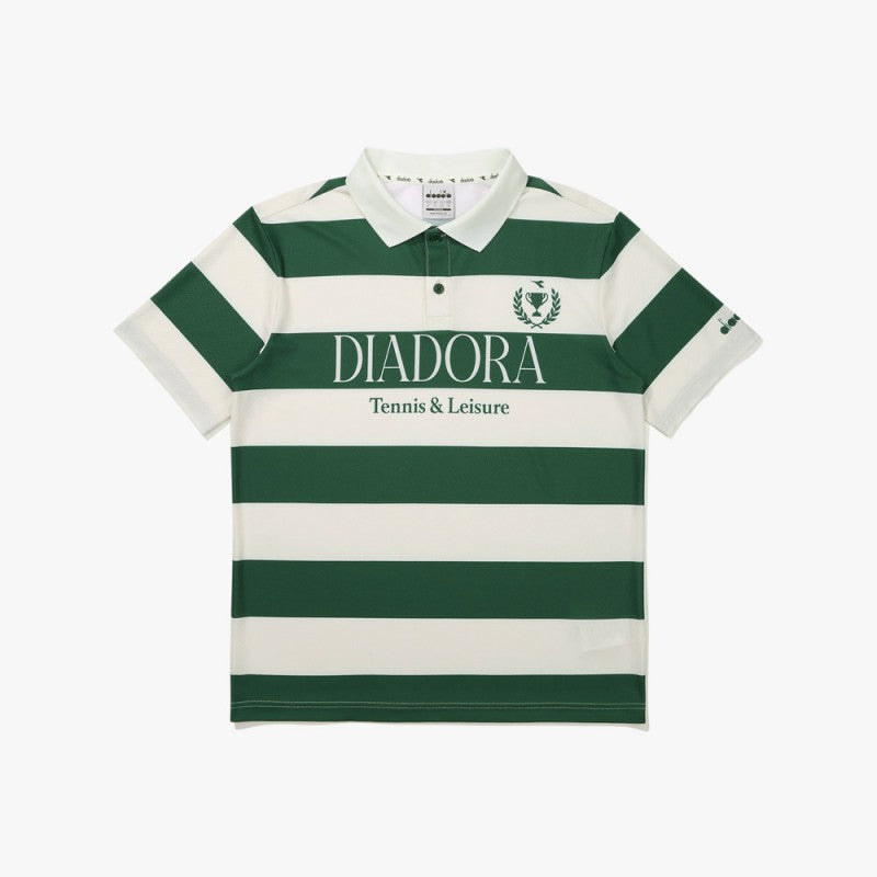 【WE ARE】韓國Diadora 條紋短袖POLO D5223LTS62