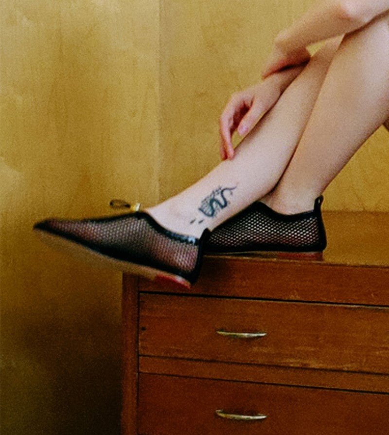 【WE ARE】韓國Archivepke Mesh luv string flat 網面平底鞋OK1DM25001