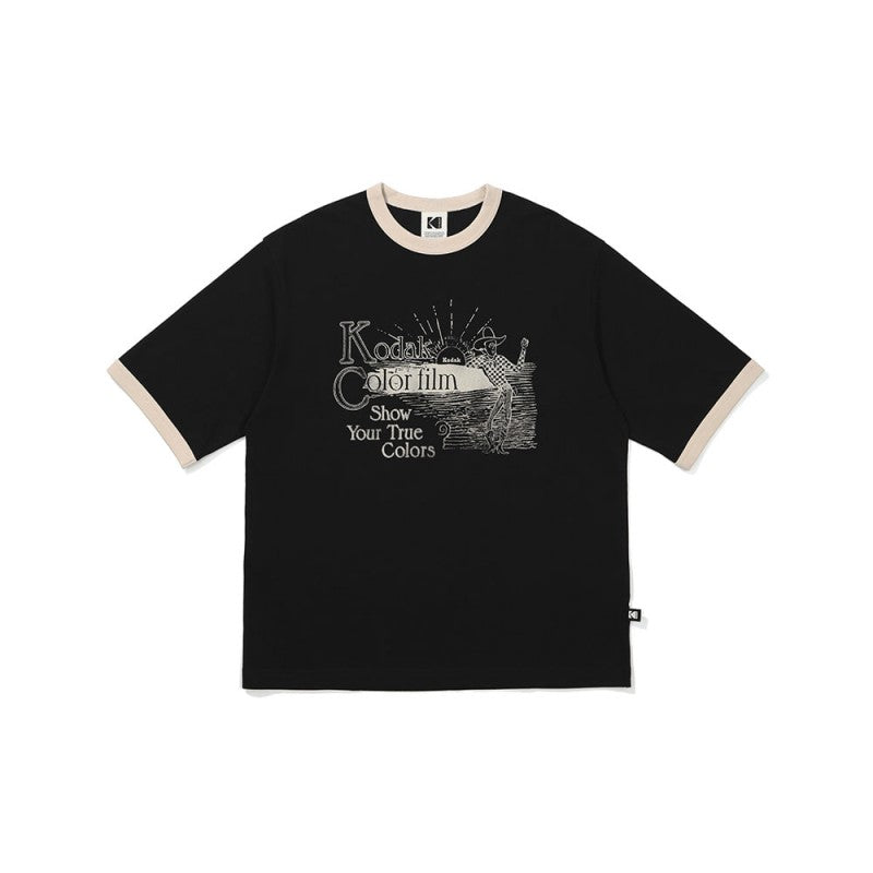 【WE ARE】韓國KODAK柯達 Aerocool滾邊手繪 涼感短袖T恤K5223LRS41